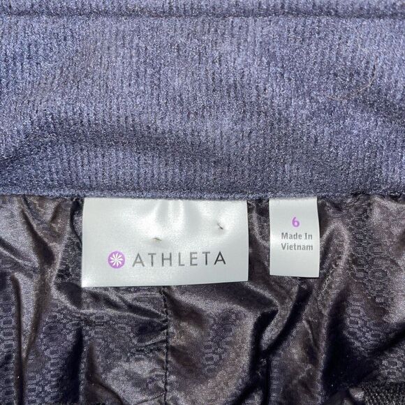 Athleta TOASTY BUNS Primaloft Black/Charcoal Gray Zipper Quilted Mini Skirt Sz 6 - Picture 5 of 8
